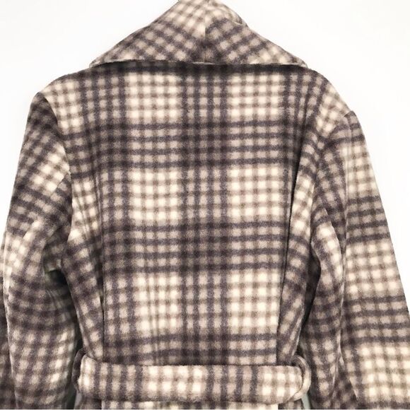Maurices Brown Cream Plaid Drape Wrap Jacket NEW - Picture 7 of 16